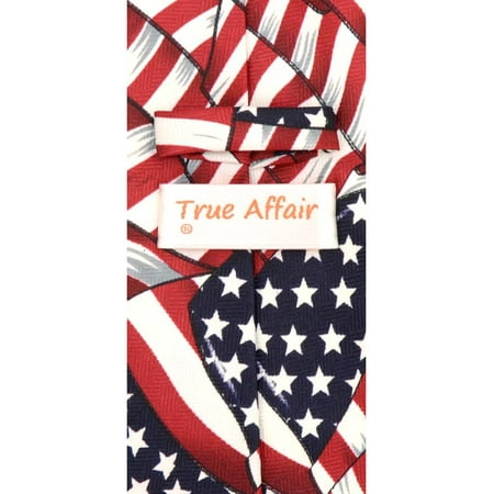 One Size Neck Tie Steven Harris Mens Vintage American Flag Necktie Blue